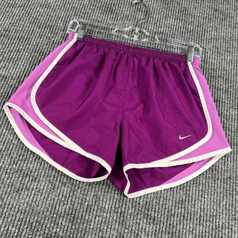 Nike Dri Fit Shorts Womens Small Purple Lined Workout Active Drawstrings